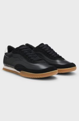 Trainers in leather and suede, Black