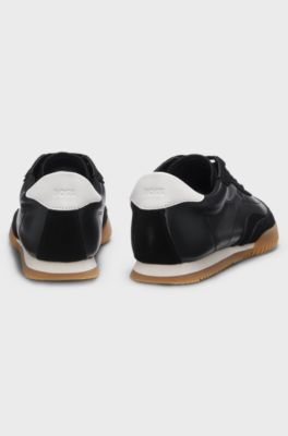 Trainers in leather and suede, Black