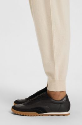 Trainers in leather and suede, Dark Purple