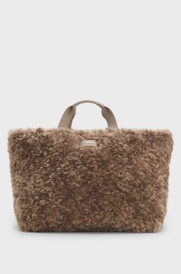 BOSS x Steiff tote bag with logo straps, Brown