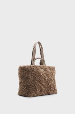 BOSS x Steiff tote bag with logo straps, Brown