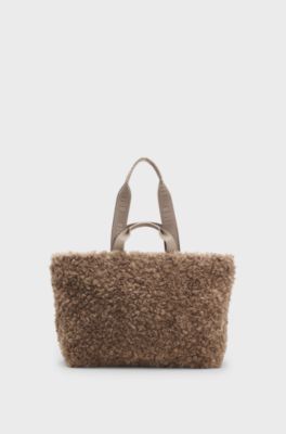 BOSS x Steiff tote bag with logo straps, Brown