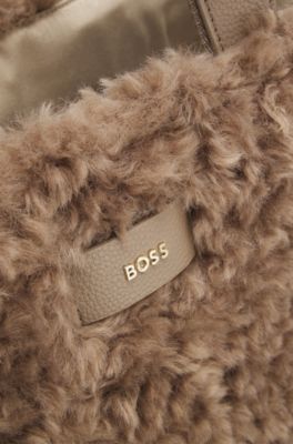 BOSS x Steiff tote bag with logo straps, Brown