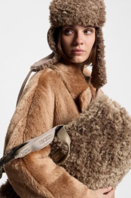 BOSS x Steiff tote bag with logo straps, Brown