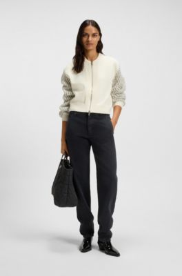 Quilted tote bag with logo patch, Black