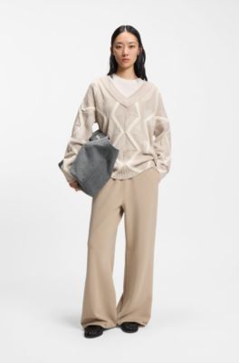 Fabric tote bag with contrast logo, Dark Grey