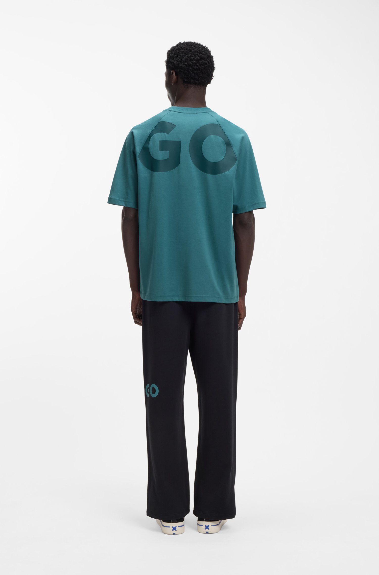 Hugo Loose-fit T-shirt in cotton jersey with wraparound logo herr – bild 3