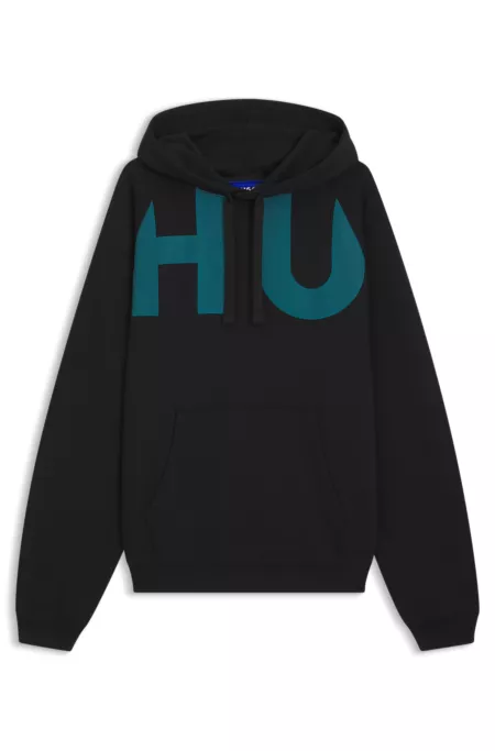 Cotton-terry hoodie with logo print
