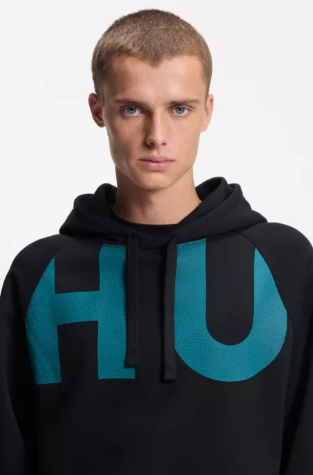 Cotton-terry hoodie with logo print