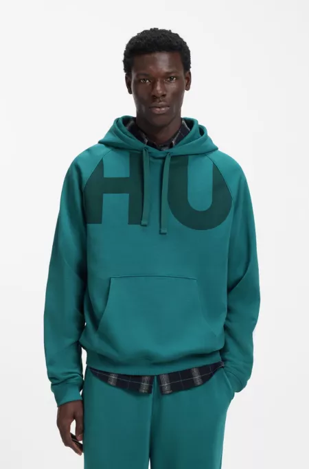 Cotton-terry hoodie with logo print