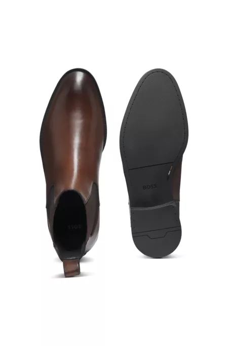 Bottines Chelsea classiques en cuir brossé
