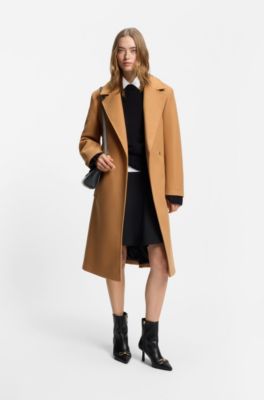 Grained faux-leather shoulder bag with stacked-logo hardware, Black