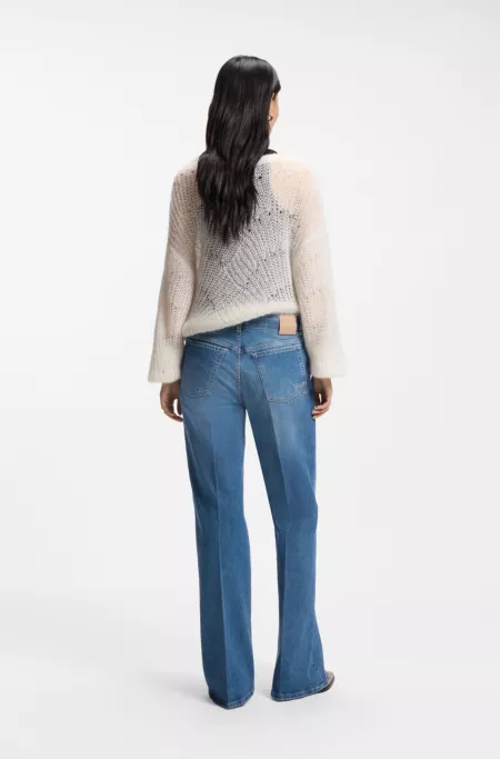 Jean bootcut en denim stretch bleu confort