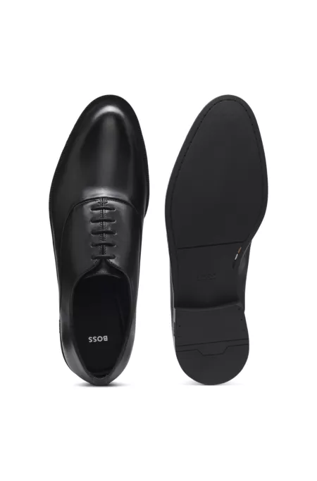Oxford shoes in leather with heel logo