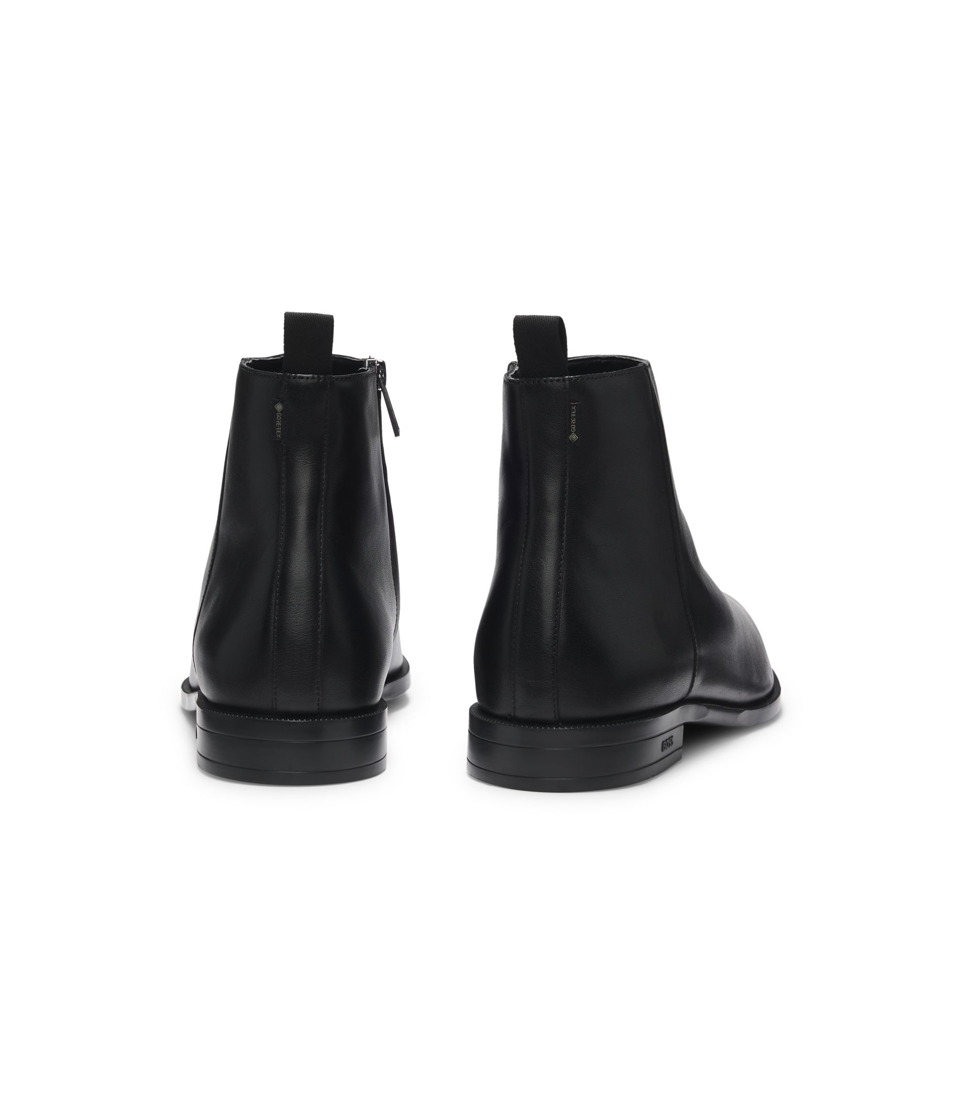 BOSS - Leather ankle boots with side zip - Black display picture 2