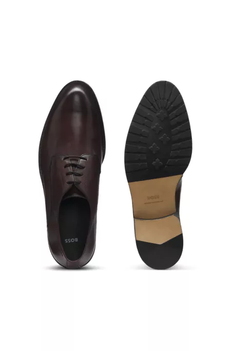 Leather Derby shoes with embossed logo