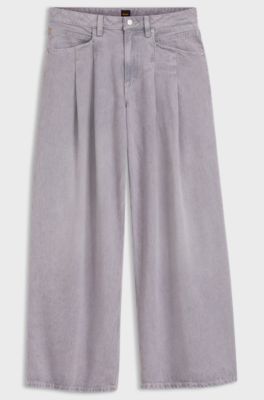 Relaxed-fit jeans with wide leg, Light Purple