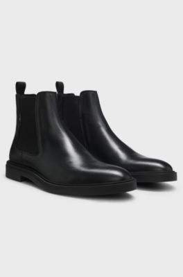 Chelsea boots in nappa leather with signature-stripe detail, Black