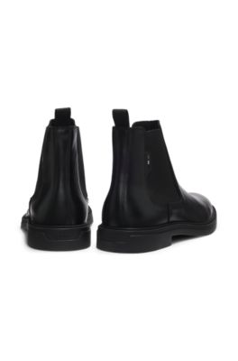Chelsea Boots aus Nappaleder mit Signature-Streifen-Akzent, Schwarz