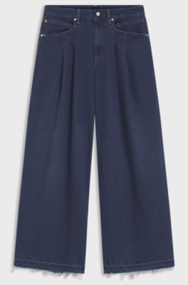 Relaxed-fit jeans with wide leg, Dark Blue