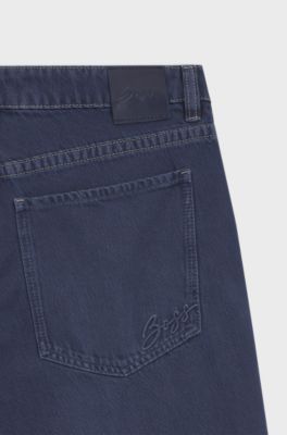 Relaxed-fit jeans with wide leg, Dark Blue