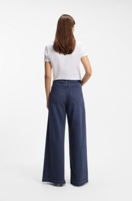 Relaxed-fit jeans with wide leg, Dark Blue
