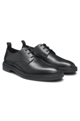 Leather Derby shoes with rubber outsole, Black