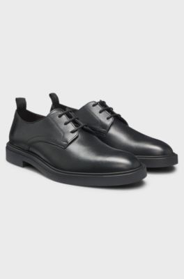 Leather Derby shoes with rubber outsole, Black