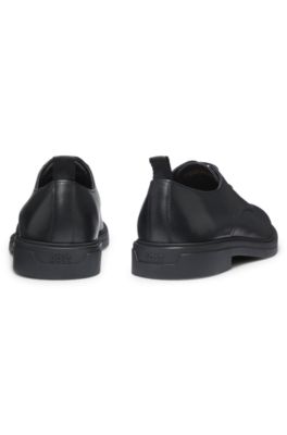 Leather Derby shoes with rubber outsole, Black