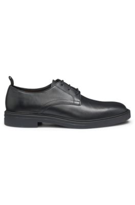 Leather Derby shoes with rubber outsole, Black