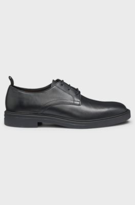 Leather Derby shoes with rubber outsole, Black