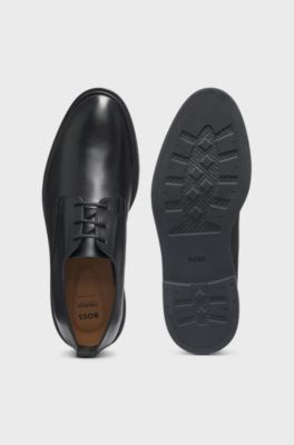 Leather Derby shoes with rubber outsole, Black
