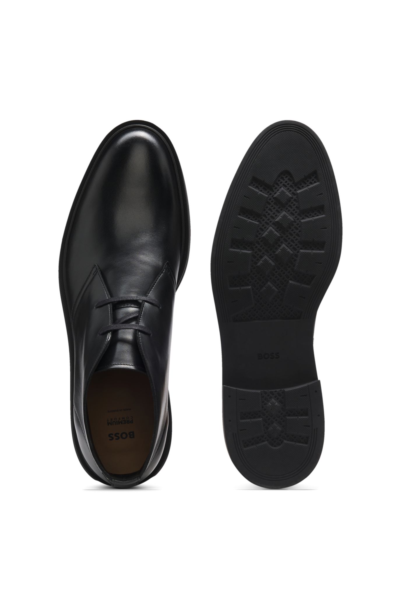 Hugo Boss Desert Lace-Up Ankle Boots in Black Suede display picture 1