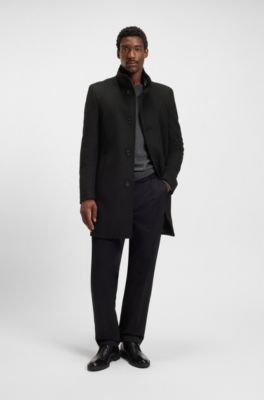 Leather desert boots with signature stripe, Black