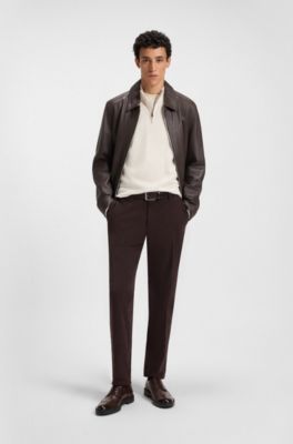 Nappaleren derbyschoenen met broguedetails, Donkerbruin