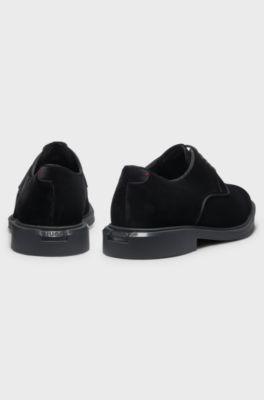 Derby shoes in soft velvet, Black