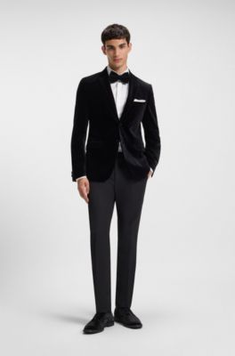 Derby shoes in soft velvet, Black