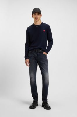 Grained-leather Derby shoes with lace hooks, Black