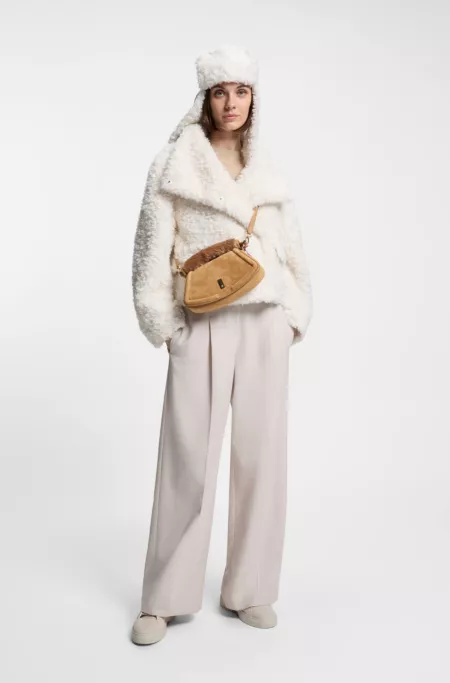BOSS x Steiff Ariell leather bag with fur-textured handle