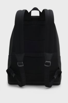 Monogram backpack with foil-embossed logo, Black