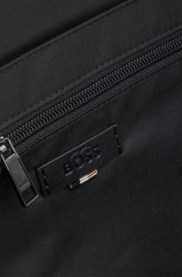 Monogram backpack with foil-embossed logo, Black