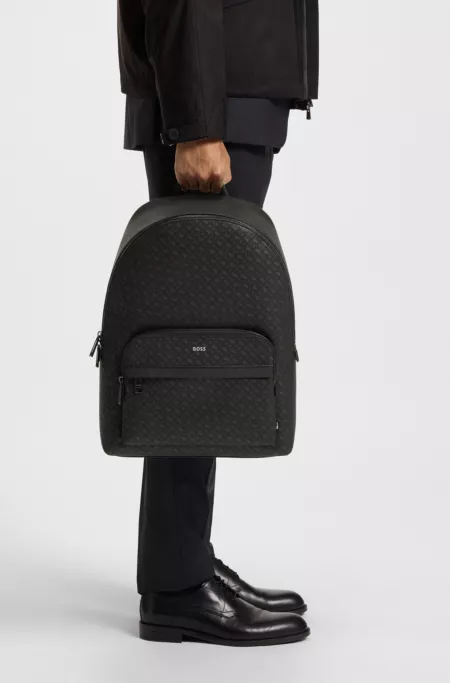 Monogram backpack with foil-embossed logo