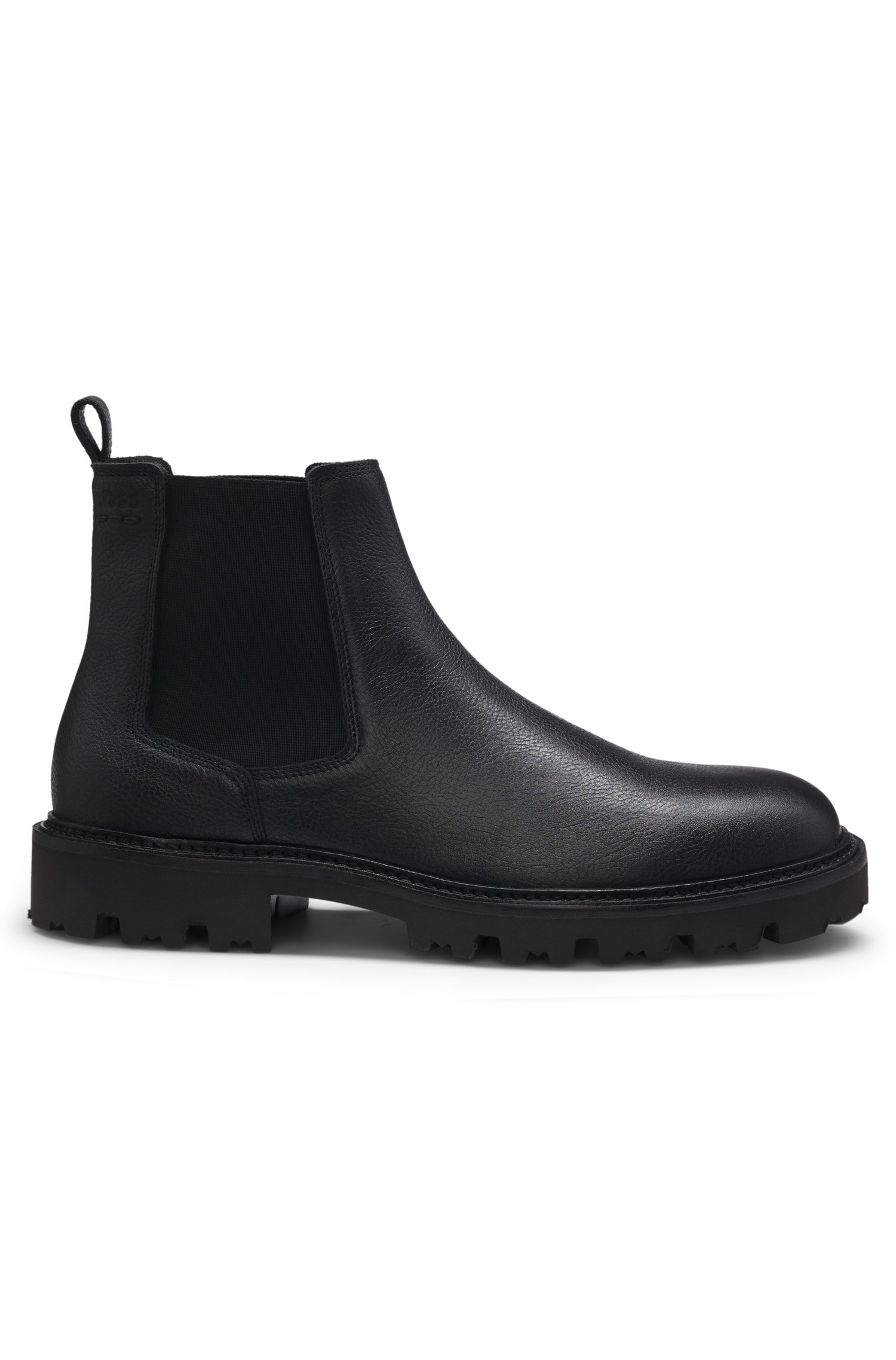 Boss Grained leather boots with elasticated side panels herr – bild 3