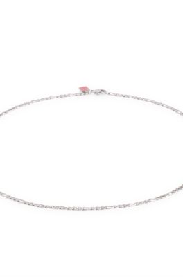 Chain necklace with stacked-logo plaque, Silver tone