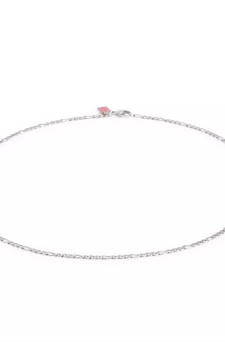 Chain necklace with stacked-logo plaque