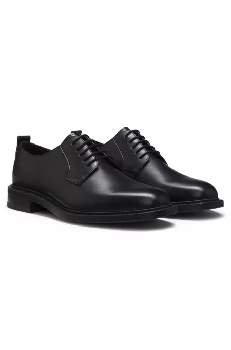Leather Derby shoes with embossed logo