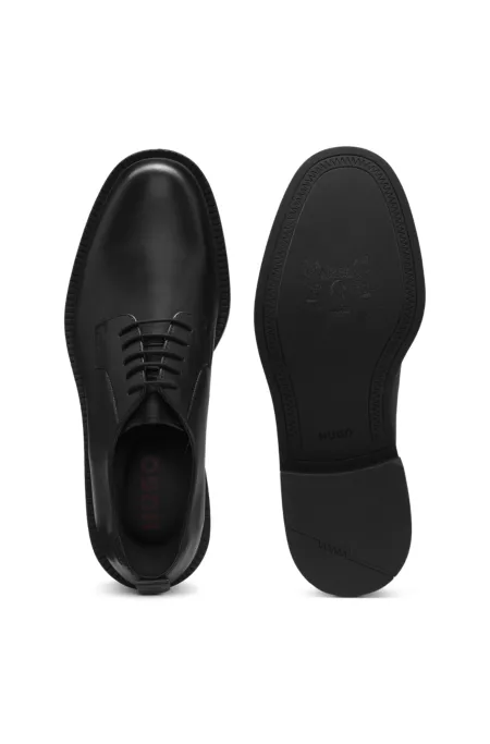 Leather Derby shoes with embossed logo