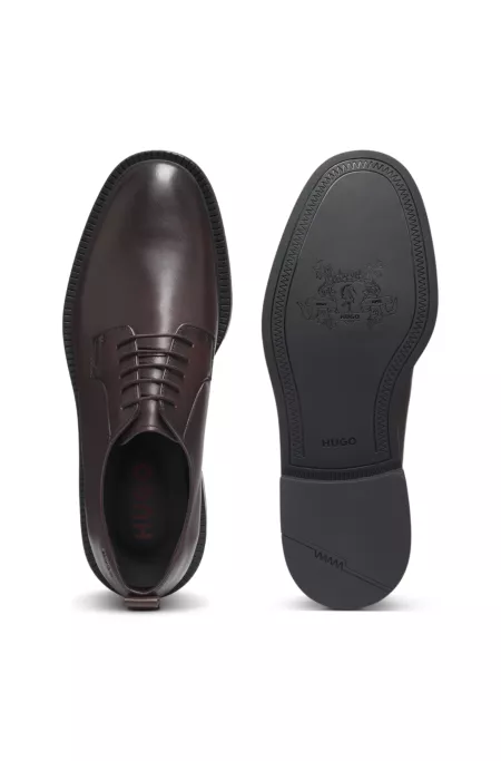 Leather Derby shoes with embossed logo