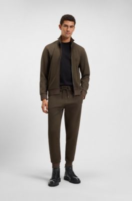 Grained-leather half boots with hiking-style laces, Black