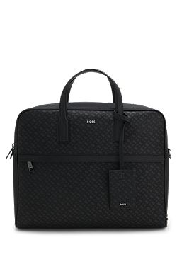 Monogram document case with foil-embossed logo